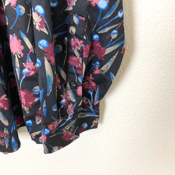 Inc. Men's Button Up Shirt Size 3XL Black Cotton Blend Abstract Floral - Picture 3 of 6